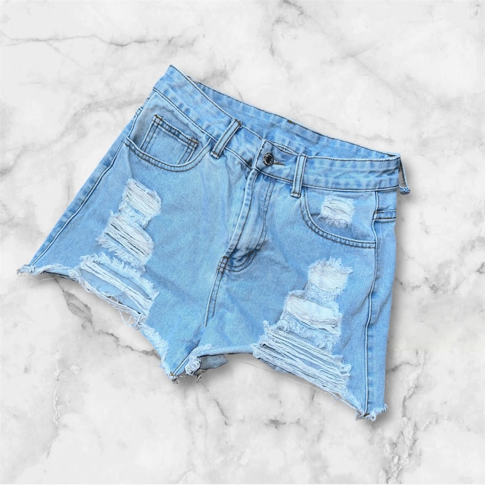 SHEIN Distressed Jean Shorts